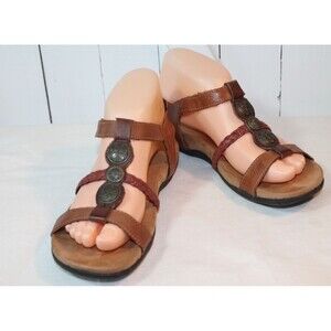 Minnetonka- Women's Shoe - Comfort and Fashion Leather Sandals Size 6